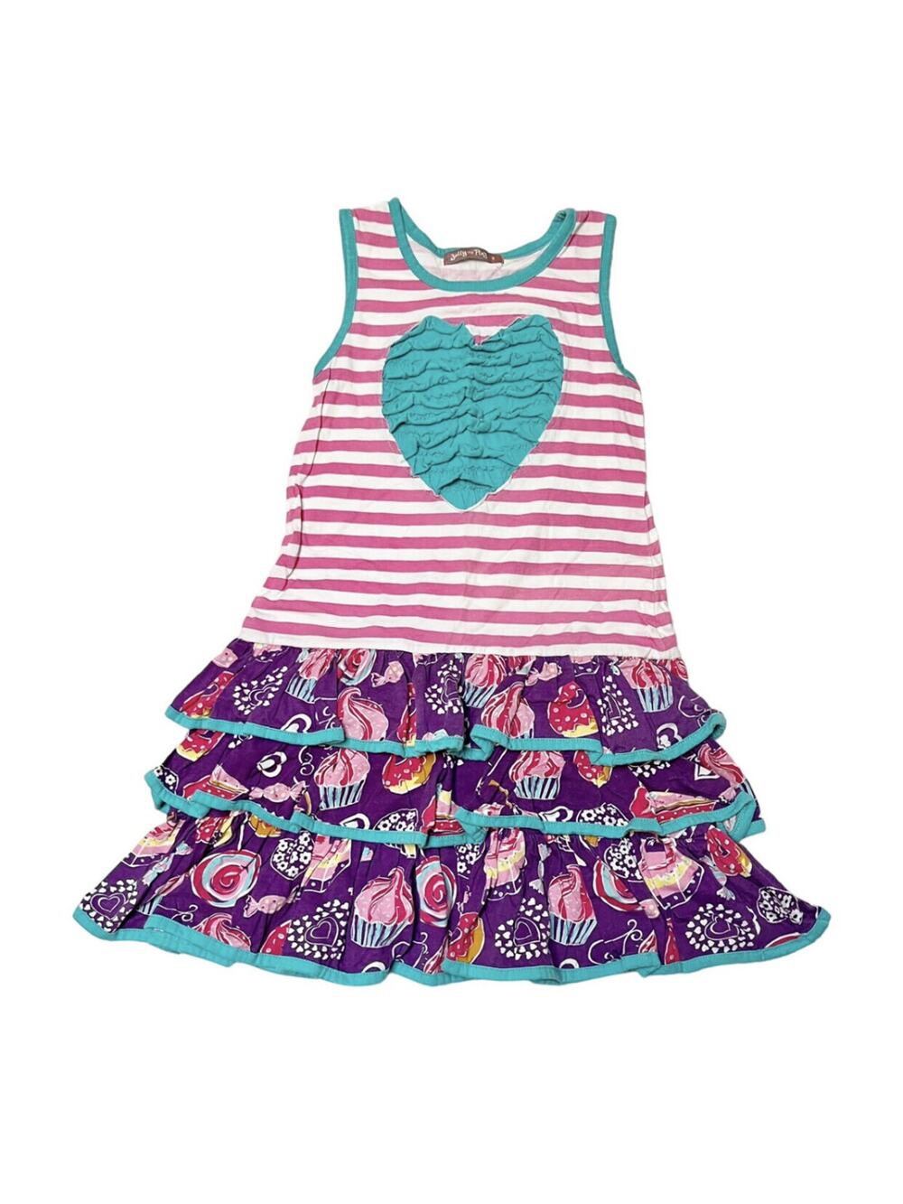 Jelly The Pug Tiered Cupcake Dress Size 8